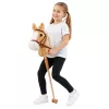 LEAN TOYS Kijek do jazdy konnej z głową konia z odgłosami galopu i rżenia, beżowy, 100 cm