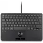 PERIX PERIBOARD-427 H DE Przewodowa klawiatura USB Mini z wbudowanym trackballem i podświetleniem, czarna