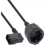 Przewód zasilający InLine® IEC C14 do gniazda Schuko, 2 m, czarny