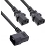 InLine® Przewód zasilający Y, urządzenia chłodnicze, 1x IEC-C14 kątowy do 2x IEC-C13, 1m