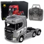 HUINA 32329 Scania 1:18 6-kanałowy ciągnik siodłowy RC szary srebrny