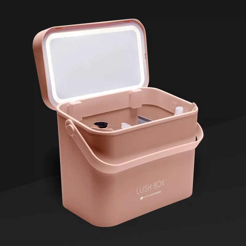 Rio CSBL-EU/1,1 Walizka kosmetyczna Large Lush Box – aluminiowe etui na kosmetyki z kaskadowymi tackami i zamkami z kluczykiem, czarna
