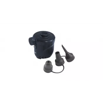 Outwell 651062 Elektryczna pompka powietrza - 12V DC / 230V AC, pompowanie i opróżnianie, 3 uniwersalne końcówki, czarna