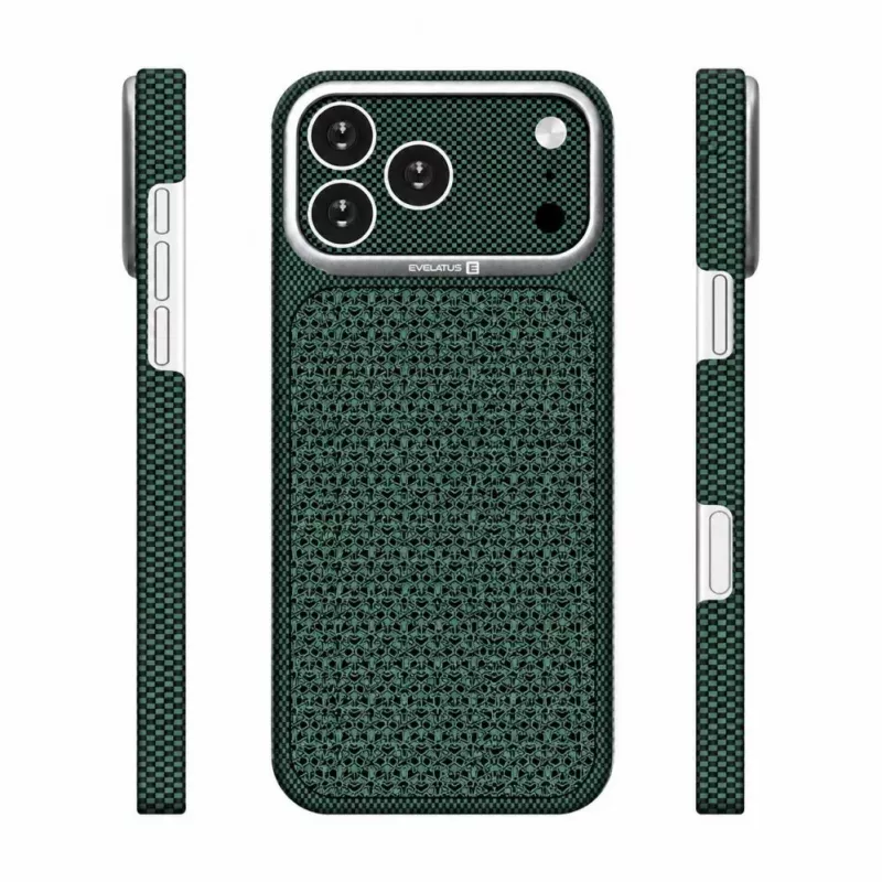 Evelatus Apple iPhone 17 Pro Carbon Premium Edition MagSafe Etui Zielony