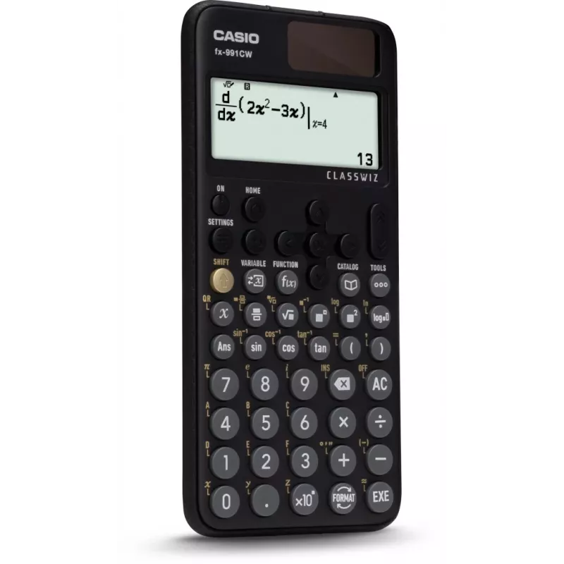 Casio FX-991CW Kalkulator naukowy z wyświetlaczem Natural Textbook Display, ponad 540 funkcji, zasilanie słoneczne i bateryjne, czarny