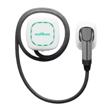 Wallbox Pulsar Plus 7,4 kW Type 2 Stacja ładowania pojazdów elektrycznych, biała z czarnym kablem 5m