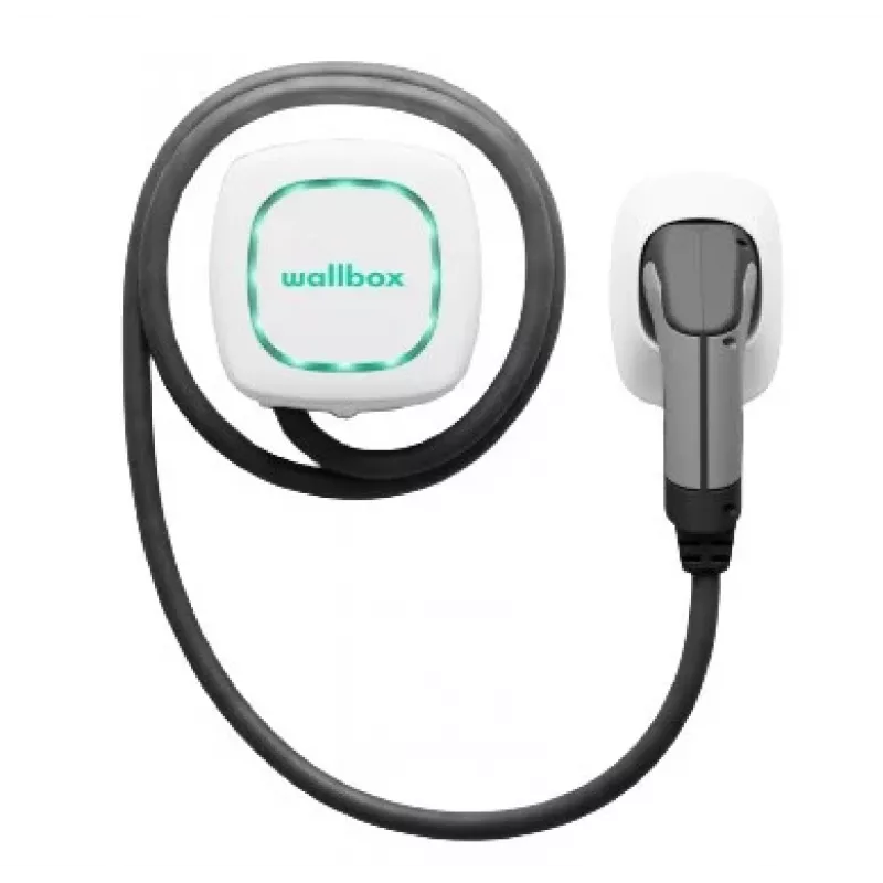 Wallbox Pulsar Plus 7,4 kW Type 2 Stacja ładowania pojazdów elektrycznych, biała z czarnym kablem 5m