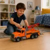 LEAN TOYS Ciężarówka z dźwigiem Pomoc drogowa Hak Światła Dźwięki Pomarańczowa 1:18