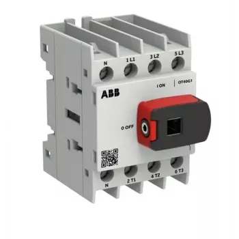 ABB OTOT40G1-4BSN1Plus 40A 4-biegunowy rozłącznik obciążenia, obsługa czołowa, montaż na szynie DIN