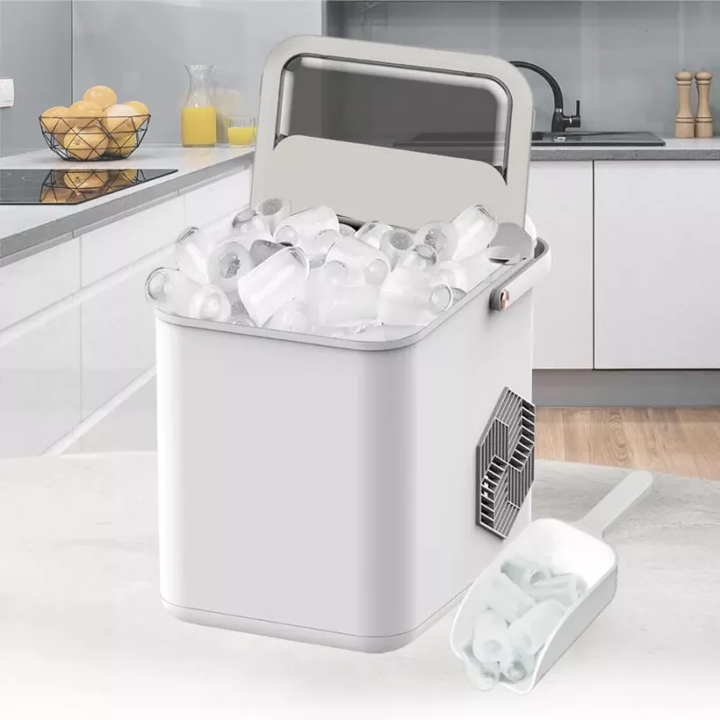 Kostkarka do lodu Maestro MR-821 10-12 kg/24h, zbiornik 2,2 l, lód typu bullet, sterowanie elektroniczne, przezroczysta pokrywa