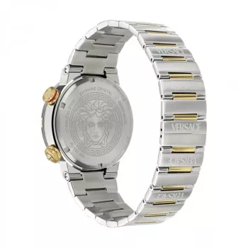 Zegarek męski Versace V-Race Swiss Quartz VE8G00424 43mm Stal nierdzewna Czarna tarcza
