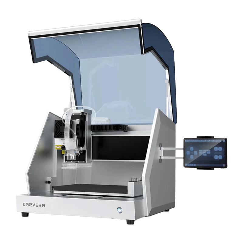 MAKERA Carvera Frezarka CNC – 3-osiowa biurkowa frezarka CNC z 6-pozycyjnym automatycznym zmieniaczem narzędzi, wrzecionem 300W, obszarem roboczym 240x160x100mm
