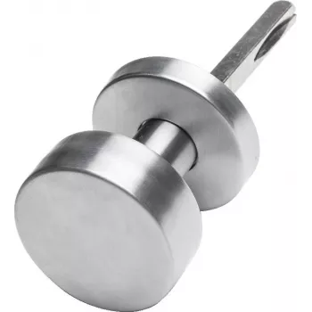 PSG Flat Movable Door Knob Set with Round Escutcheon, Stainless Steel (63.409)