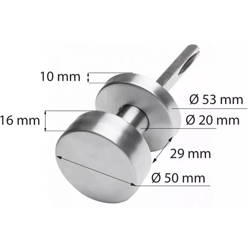 PSG Flat Movable Door Knob Set with Round Escutcheon, Stainless Steel (63.409)