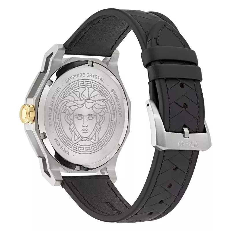 Zegarek męski Versace V-Extreme Pro Swiss Quartz 43mm Stal nierdzewna Czarna tarcza VE9I00124