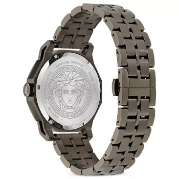 Zegarek męski Versace V-Race GMT Alarm VE9I00524 43mm Stal nierdzewna Czarna tarcza