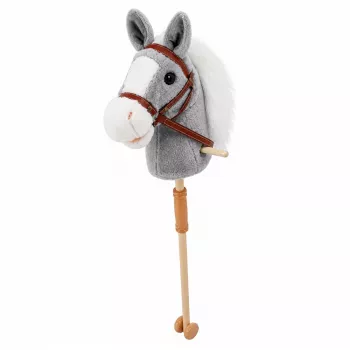 LEAN TOYS Kijek do jazdy konnej Hobby Horse Głowa konia Galop Rżenie Szary 100 cm
