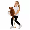 LEAN TOYS Hobby Horse Kij do jazdy konnej z odgłosami galopu i rżenia, brązowy, 100 cm