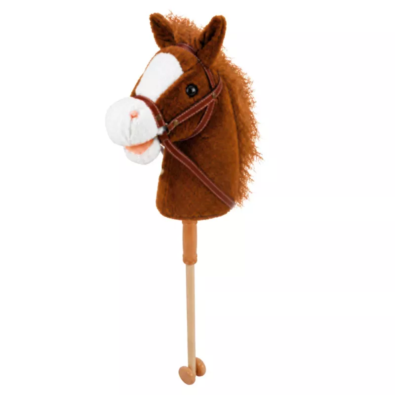 LEAN TOYS Hobby Horse Kij do jazdy konnej z odgłosami galopu i rżenia, brązowy, 100 cm