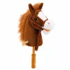LEAN TOYS Hobby Horse Kij do jazdy konnej z odgłosami galopu i rżenia, brązowy, 100 cm