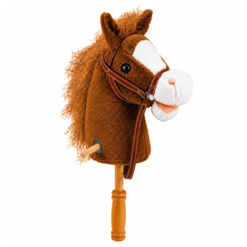 LEAN TOYS Hobby Horse Kij do jazdy konnej z odgłosami galopu i rżenia, brązowy, 100 cm