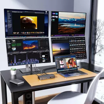 ORICO DKA22-V1-EU-BK-EP USB-C 10Gbps DisplayLink Docking Station z 4x 4K@60Hz i 60W Power Delivery
