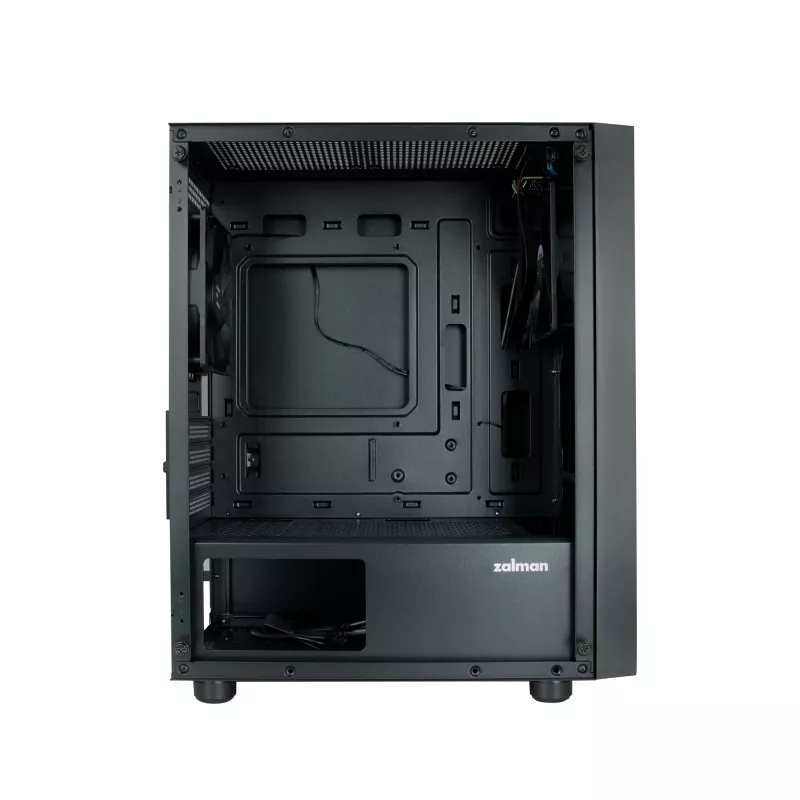 Zalman T3 PLUS mATX Mini Wieża PC Obudowa, Czarny, Akrylowe Okno, 2 Wentylatory