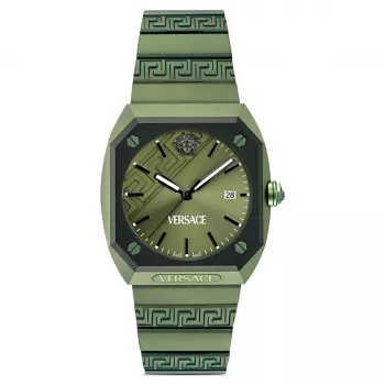 Zegarek męski Versace VE8F00324 Swiss Quartz Chronograph 44mm Stal nierdzewna Czarna tarcza