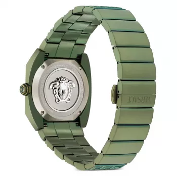Zegarek męski Versace VE8F00324 Swiss Quartz Chronograph 44mm Stal nierdzewna Czarna tarcza