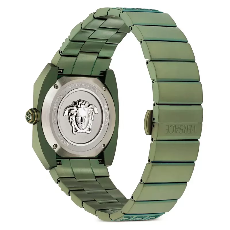 Zegarek męski Versace VE8F00324 Swiss Quartz Chronograph 44mm Stal nierdzewna Czarna tarcza