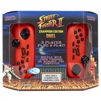 FIZZ CREATIONS Street Fighter II Duel Retro Arcade Console z 621 grami, HDMI/AV, 2 kontrolery