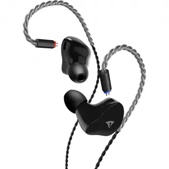 Sharkoon Stealthbite IEM douszny zestaw słuchawkowy gamingowy z odłączanym mikrofonem wysięgnikowym, USB-C/USB-A/3,5 mm, czarny