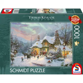 Schmidt Spiele Thomas Kinkade Studios: Santa's Night Before Christmas – puzzle 1000 elementów