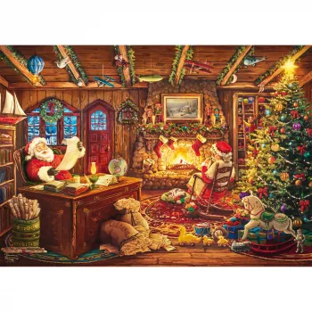 Schmidt Spiele Thomas Kinkade Studios: Święty Mikołaj sprawdza listę życzeń – puzzle 1000 elementów