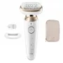 Braun Silk-épil 9 Flex SES9-011 3D Depilator, Wet & Dry, Biały/Złoty