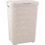 Kosz na pranie Curver Style 60L o efekcie rattanu w kolorze białym