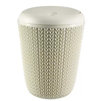 Kosz na śmieci łazienkowy okrągły CURVER Knit 7L w kolorze białym