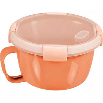 CURVER Smart To Go Mix Noodles Miska na jedzenie okrągła 0,9L przezroczysta z zielonymi akcentami, bez BPA, szczelna, mikrofalówka i zmywarka