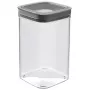 CURVER Dry Cube Kwadratowy Pojemnik do Przechowywania Żywności 1,8L Przezroczysty z Szarą Pokrywką, Szczelny i Nieprzeciekający