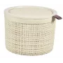 CURVER Jute okrągły kosz do przechowywania z pokrywką, 2L, kremowy, 17x13 cm