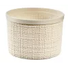 CURVER Jute okrągły kosz do przechowywania z pokrywką, 2L, kremowy, 17x13 cm