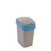 Kosz na śmieci CURVER Deco Flip Bin 25L, srebrno-niebieski
