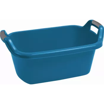 CURVER Owalny Kosz na Pranie z Uchwytami 35L Niebieski - Pojemnik Magazynowy z Recyklingowanego Plastiku