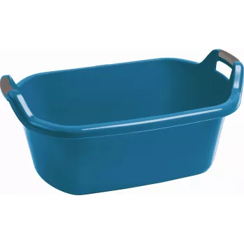 Kosz na pranie CURVER Infinity owalny 55L niebieski z uchwytami