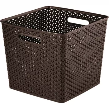 CURVER My Style Kwadratowy Kosz do Przechowywania 25L Ciemny Brąz 32,5x32,5x28cm