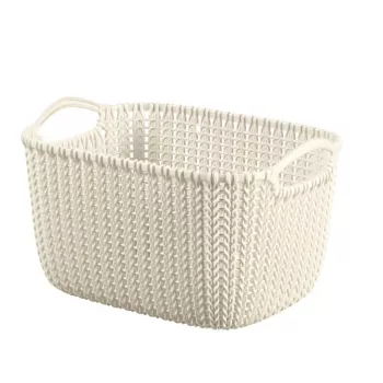 CURVER Knit Collection Prostokątny Kosz do Przechowywania S 8L Biały 30x22x17 cm