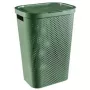 CURVER Infinity Recycled 60L Kosz na pranie, zielony, 44x35x60 cm, wentylowany kosz na pranie z recyklingowanego plastiku z pokrywą i uchwytami