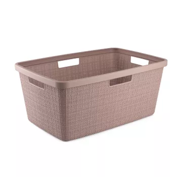 Kosz na pranie CURVER Jute 46L 59x39x26cm Różowy