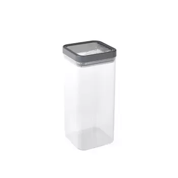 Pojemnik CURVER Kara do przechowywania suchej żywności 1,8 l, przezroczysty korpus z ciemnoszarą szczelną pokrywką, plastik wolny od BPA, do układania w stos