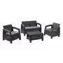 Zestaw mebli ogrodowych KETER Corfu szary - sofa 4-osobowa, 2 fotele, stolik kawowy